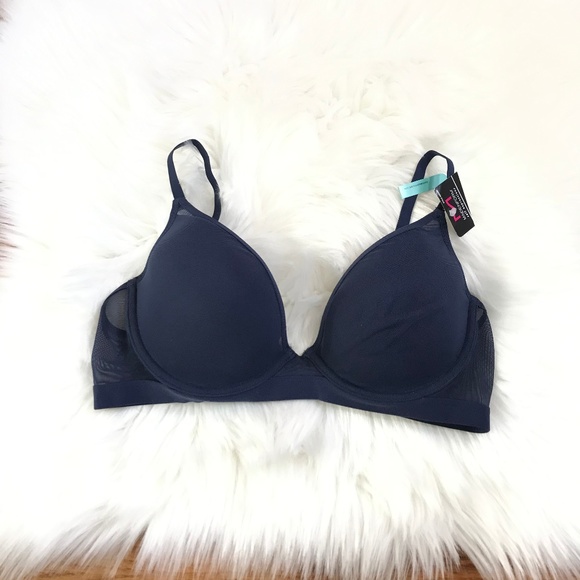 Maidenform Other - NWT Maidenform Navy Blue Padded Demi Mesh Bra